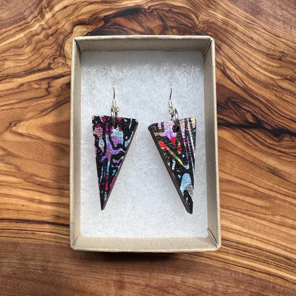 Wooden Traingle Earrings