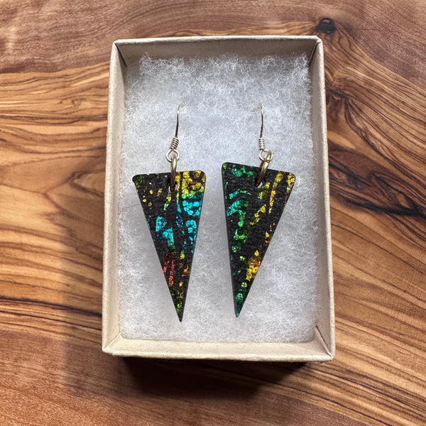 Wooden Traingle Earrings