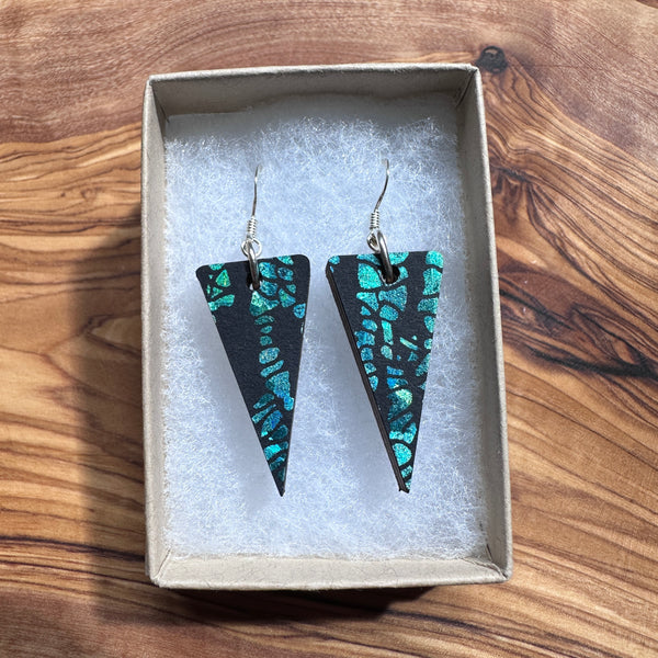 Wooden Traingle Earrings